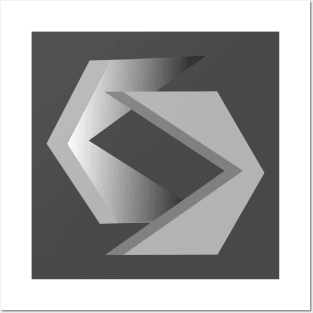 Grey Geometrical Design Posters and Art